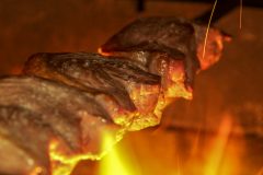 meat picanha in fire brazil